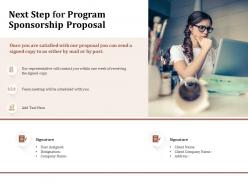 Next step for program sponsorship proposal ppt powerpoint presentation ideas gallery