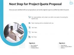 Next step for project quote proposal ppt powerpoint presentation gallery example