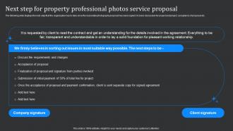 Next Step For Property Professional Photos Service Proposal Ppt Guidelines