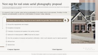 Next Step For Real Estate Aerial Photography Proposal Ppt Download