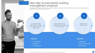 Next Step For Real Estate Building Management Proposal Ppt File Infographic Template