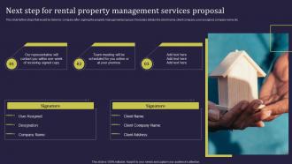Next Step For Rental Property Management Services Proposal Ppt Clipart