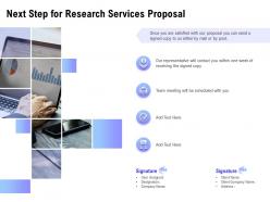 Next Step For Research Services Proposal Ppt Powerpoint Presentation Template