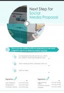 Next Step For Social Media Proposal One Pager Sample Example Document