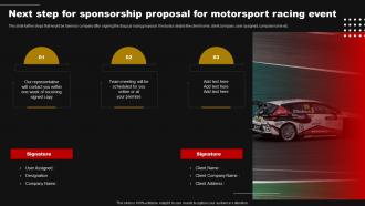 Next Step For Sponsorship Proposal For Motorsport Racing Event Ppt Slides Tips