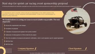 Next Step For Sprint Car Racing Event Sponsorship Proposal Ppt Background