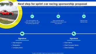 Next Step For Sprint Car Racing Sponsorship Proposal Ppt Ideas Model