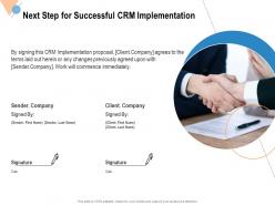 Next Step For Successful CRM Implementation Ppt Powerpoint Presentation