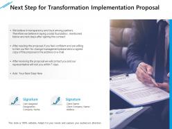 Next step for transformation implementation proposal ppt infographic