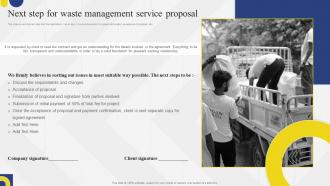 Next Step For Waste Management Service Proposal Ppt Inspiration Layout Ideas