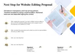Next step for website editing proposal ppt powerpoint presentation templates