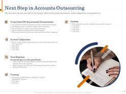 Next step in accounts outsourcing agenda powerpoint presentation tips