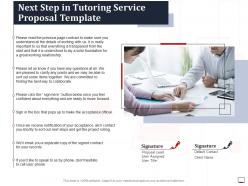 Next step in tutoring service proposal template ppt powerpoint portrait