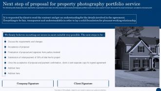 Next Step Of Proposal For Property Photography Portfolio Service Ppt Infographics