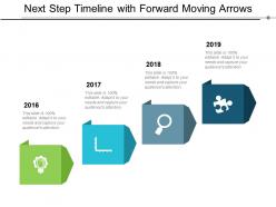 Next step timeline with forward moving arrows
