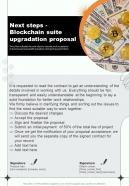 Next Steps Blockchain Suite Upgradation One Pager Sample Example Document