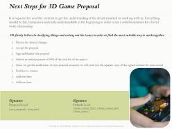 Next steps for 3d game proposal ppt powerpoint presentation model files