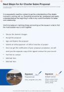Next Steps For Air Charter Sales Proposal One Pager Sample Example Document