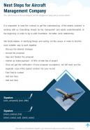 Next Steps For Aircraft Management Company One Pager Sample Example Document