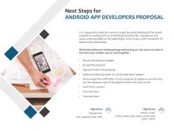 Next steps for android app developers proposal ppt powerpoint styles