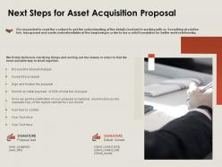 Next steps for asset acquisition proposal ppt powerpoint presentation file elements