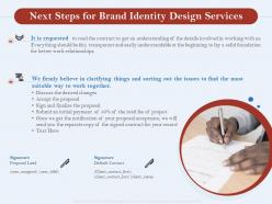 Next steps for brand identity design services ppt powerpoint presentation layouts