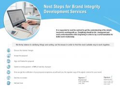 Next steps for brand integrity development services ppt powerpoint presentation styles