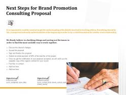 Next Steps For Brand Promotion Consulting Proposal Ppt Powerpoint Presentation Icon