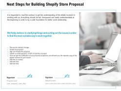 Next steps for building shopify store proposal ppt powerpoint presentation layouts aids