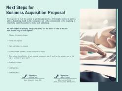 Next steps for business acquisition proposal desired ppt presentation slides