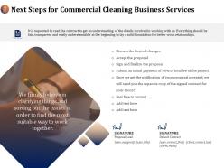 Next steps for commercial cleaning business services ppt file example introduction