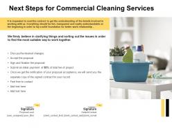 Next steps for commercial cleaning services ppt powerpoint presentation file gallery