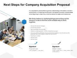 Next steps for company acquisition proposal ppt powerpoint presentation file slides