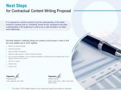 Next steps for contractual content writing proposal ppt powerpoint presentation summary sample