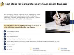 Next steps for corporate sports tournament proposal ppt powerpoint templates