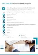 Next Steps For Corporate Staffing Proposal One Pager Sample Example Document