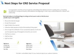 Next steps for cro service proposal ppt powerpoint presentation gallery designs