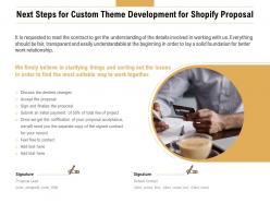 Next steps for custom theme development for shopify proposal ppt rules