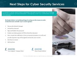 Next Steps For Cyber Security Services Ppt Powerpoint Presentation Summary