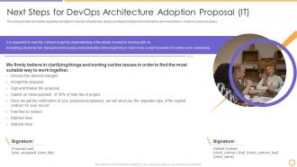 Next steps for devops architecture adoption proposal it ppt slides graphics