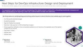 Next steps for devops infrastructure design and deployment ppt ideas