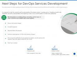 Next steps for devops services development devops services development proposal it