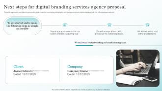 Next Steps For Digital Branding Services Agency Proposal Ppt File Example Introduction