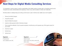Next steps for digital media consulting services ppt ideas