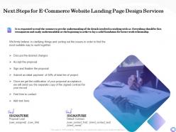 Next steps for e commerce website landing page design services desired ppt background designs