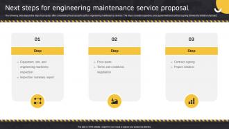 Next Steps For Engineering Maintenance Service Proposal Ppt Powerpoint Presentation Outline Professional