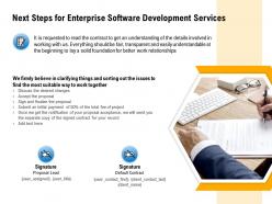 Next steps for enterprise software development services signed contract ppt powerpoint templates