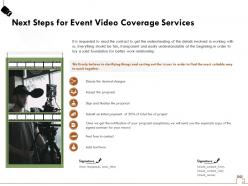 Next steps for event video coverage services ppt powerpoint presentation file format