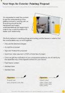 Next Steps For Exterior Painting Proposal One Pager Sample Example Document