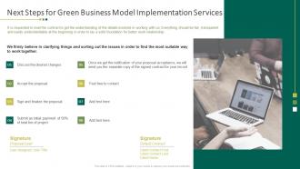 Next steps for green business model implementation services ppt summary picture